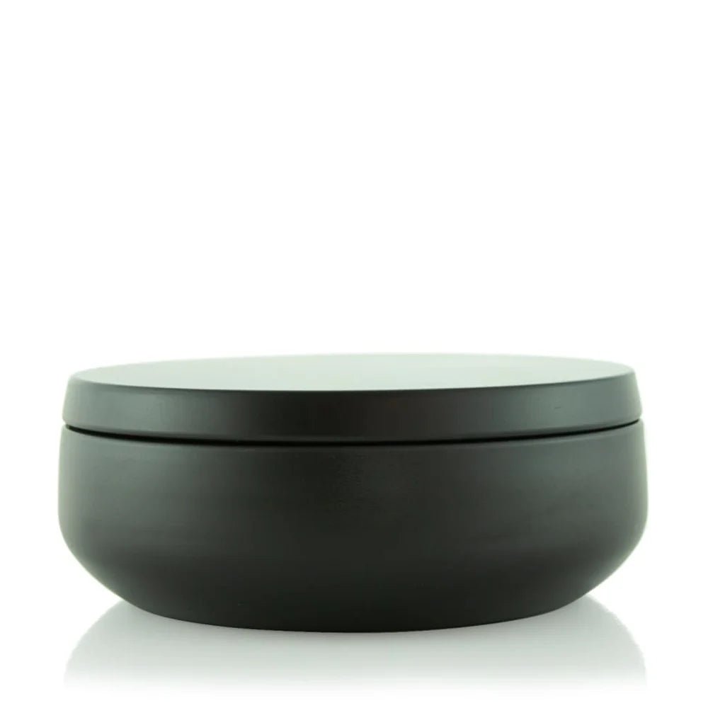 Black 3-wick travel tin with lid. Perfect for being on the go, anytime.