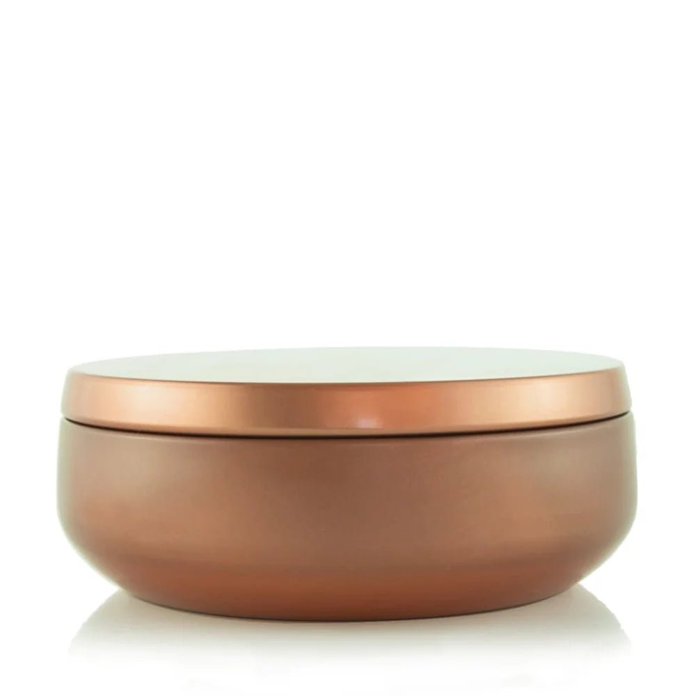 Copper 3-wick travel tin with lid. Perfect for being on the go, your little moment of warmth.