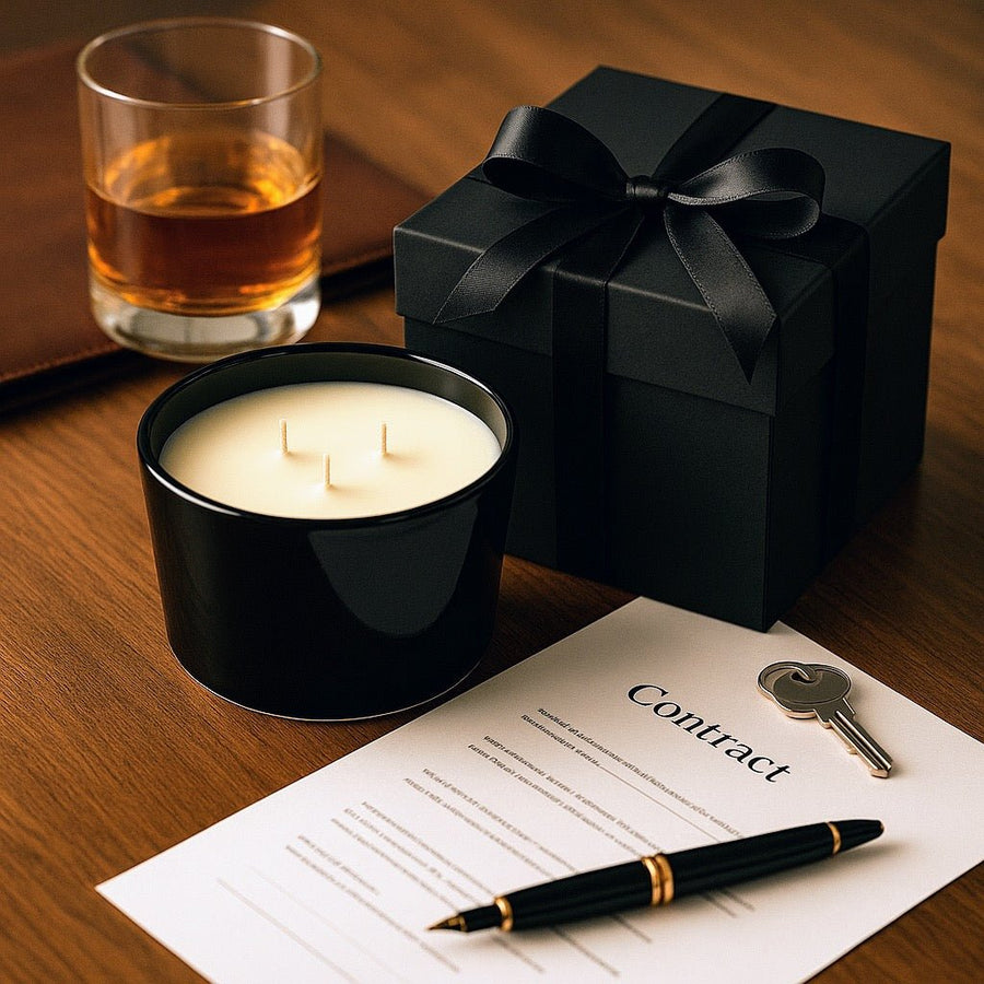 The Deal — a polished blend of cedar, amber, and tonka layered with clean musk and subtle spice.